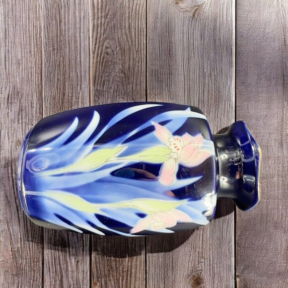 Pier 1 Imports Porcelain Cobalt Blue Vase Vessel Japanese Ceramic Vase VTG - Picture 2 of 12
